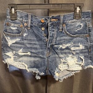American Eagle Outfitters Ripped Blue Jean Shorts